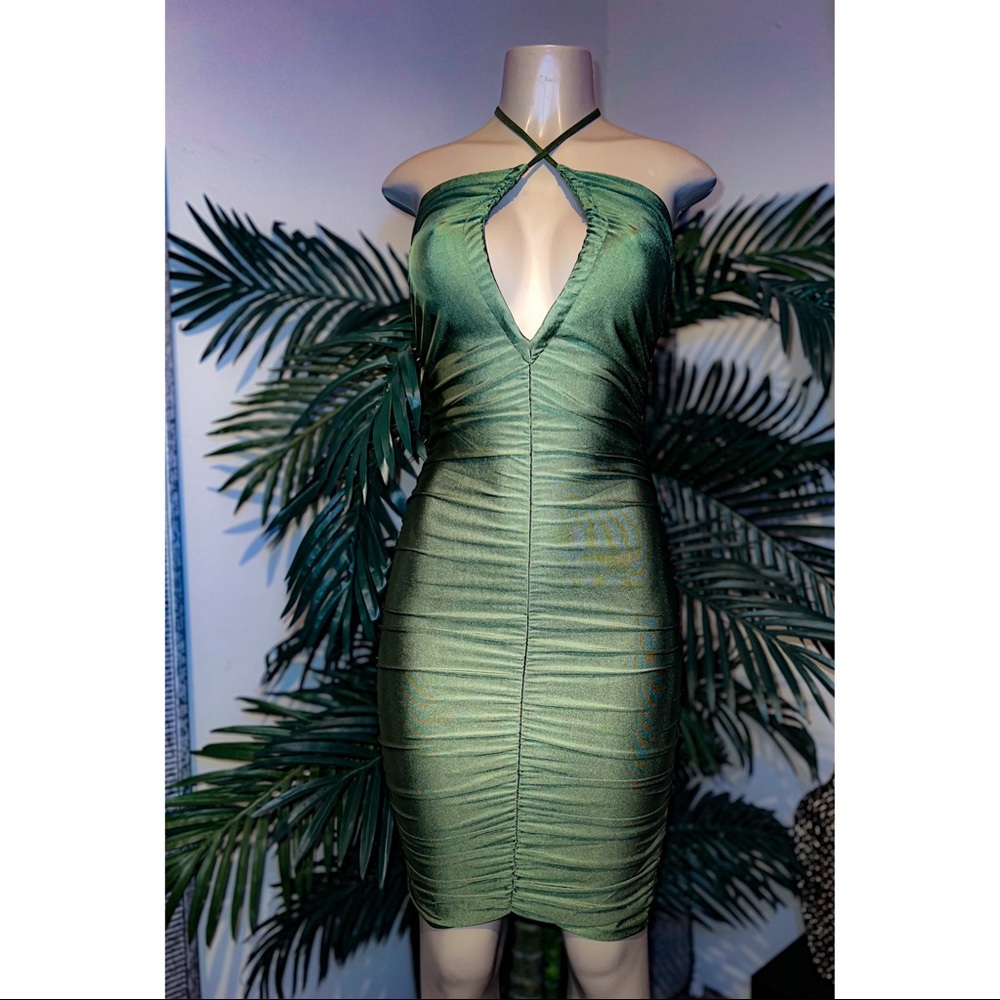 Cross halter dress